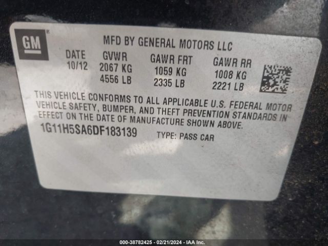 Photo 8 VIN: 1G11H5SA6DF183139 - CHEVROLET MALIBU 