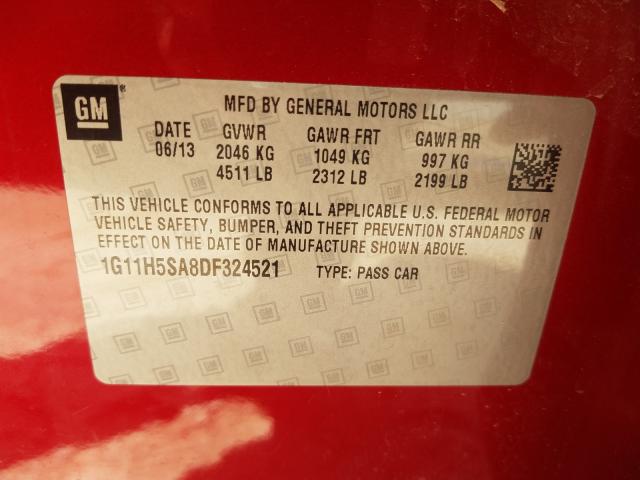 Photo 9 VIN: 1G11H5SA8DF324521 - CHEVROLET MALIBU LTZ 