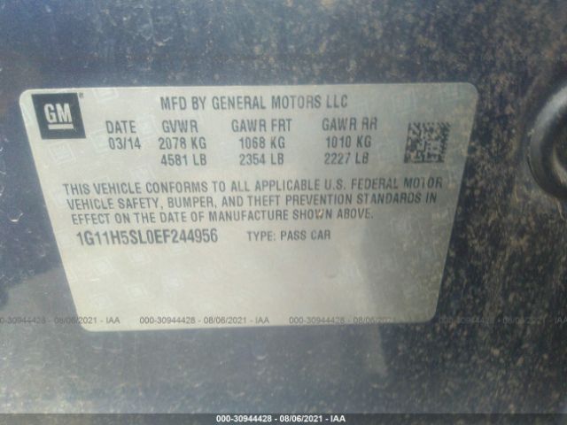 Photo 8 VIN: 1G11H5SL0EF244956 - CHEVROLET MALIBU 