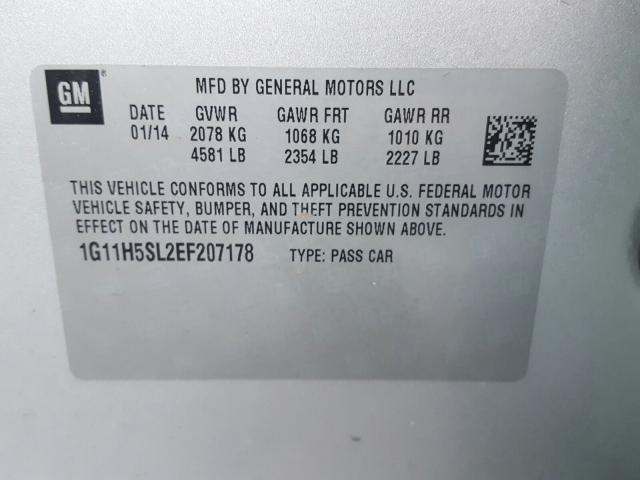 Photo 9 VIN: 1G11H5SL2EF207178 - CHEVROLET MALIBU LTZ 