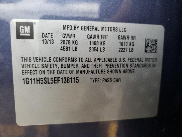 Photo 9 VIN: 1G11H5SL5EF138115 - CHEVROLET MALIBU LTZ 