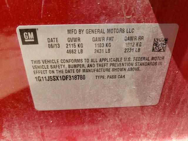 Photo 11 VIN: 1G11J5SX1DF318780 - CHEVROLET MALIBU LTZ 