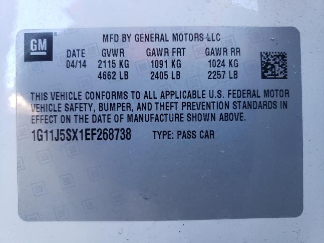 Photo 9 VIN: 1G11J5SX1EF268738 - CHEVROLET MALIBU LTZ 