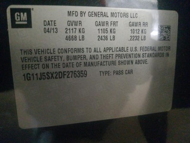 Photo 9 VIN: 1G11J5SX2DF276359 - CHEVROLET MALIBU LTZ 