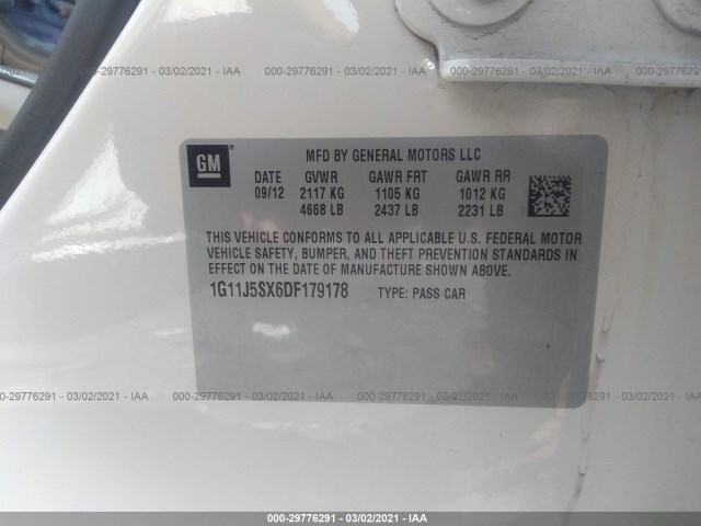 Photo 8 VIN: 1G11J5SX6DF179178 - CHEVROLET MALIBU 