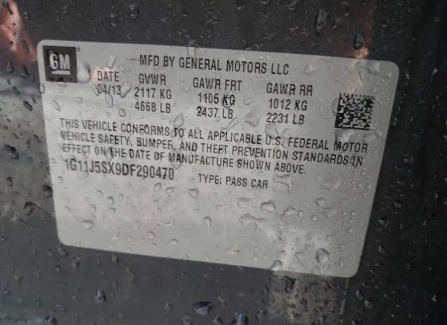 Photo 8 VIN: 1G11J5SX9DF290470 - CHEVROLET MALIBU 