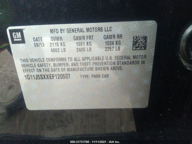 Photo 8 VIN: 1G11J5SXXEF120507 - CHEVROLET MALIBU 