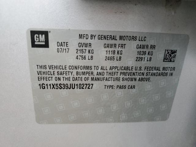 Photo 11 VIN: 1G11X5S39JU102727 - CHEVROLET IMPALA LS 