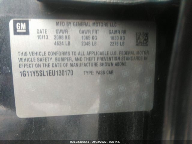 Photo 8 VIN: 1G11Y5SL1EU130170 - CHEVROLET IMPALA 