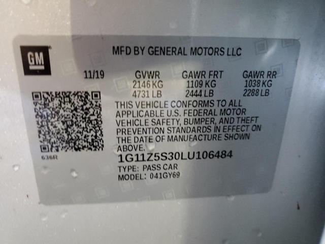 Photo 12 VIN: 1G11Z5S30LU106484 - CHEVROLET IMPALA 