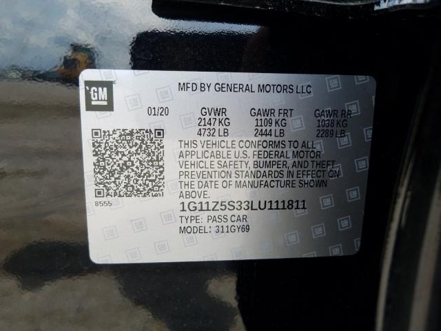 Photo 9 VIN: 1G11Z5S33LU111811 - CHEVROLET IMPALA LT 