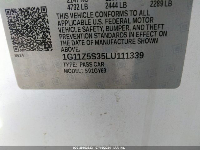 Photo 8 VIN: 1G11Z5S35LU111339 - CHEVROLET IMPALA 