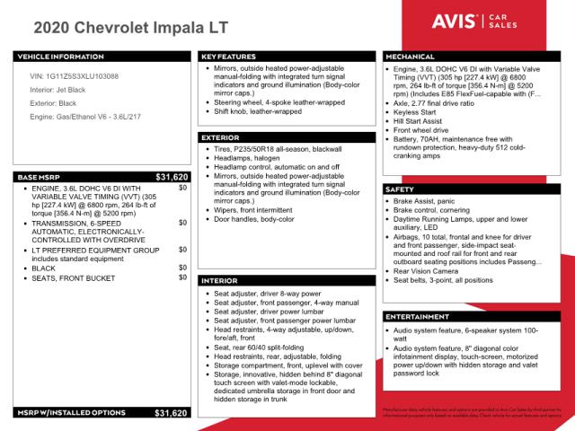 Photo 9 VIN: 1G11Z5S3XLU103088 - CHEVROLET IMPALA LT 