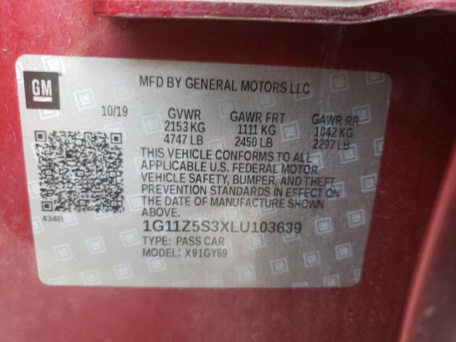 Photo 9 VIN: 1G11Z5S3XLU103639 - CHEVROLET IMPALA LT 