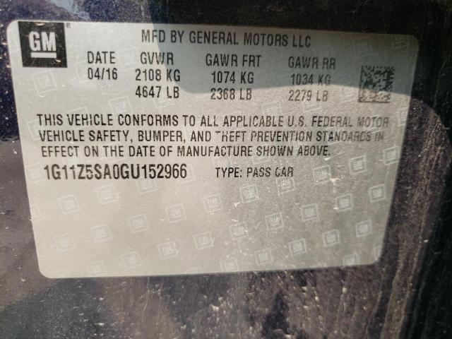 Photo 11 VIN: 1G11Z5SA0GU152966 - CHEVROLET IMPALA LS 