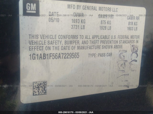 Photo 8 VIN: 1G1AB1F56A7229565 - CHEVROLET COBALT 