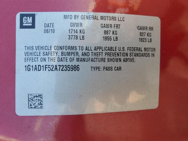 Photo 11 VIN: 1G1AD1F52A7235986 - CHEVROLET COBALT 1LT 