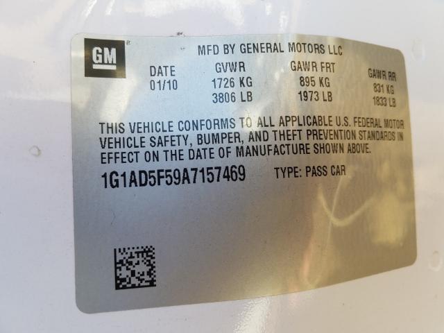 Photo 9 VIN: 1G1AD5F59A7157469 - CHEVROLET COBALT 1LT 