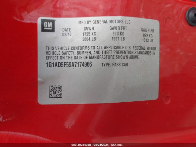 Photo 8 VIN: 1G1AD5F59A7174966 - CHEVROLET COBALT 