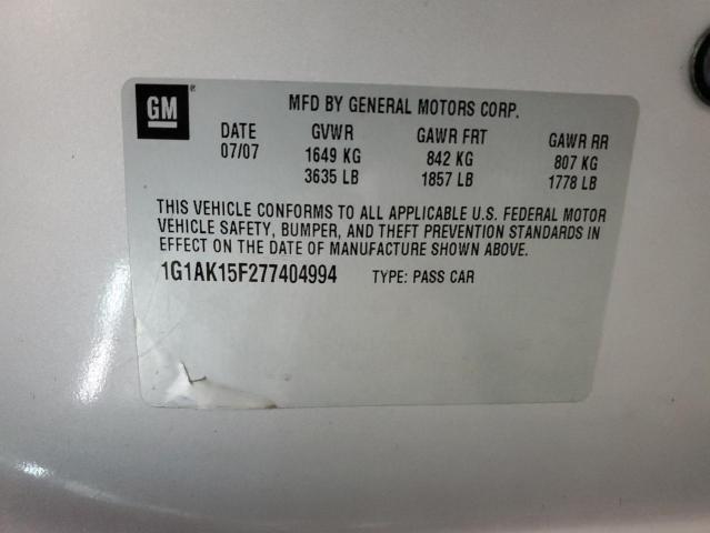 Photo 11 VIN: 1G1AK15F277404994 - CHEVROLET COBALT LS 