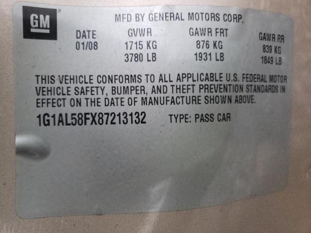 Photo 9 VIN: 1G1AL58FX87213132 - CHEVROLET COBALT LT 