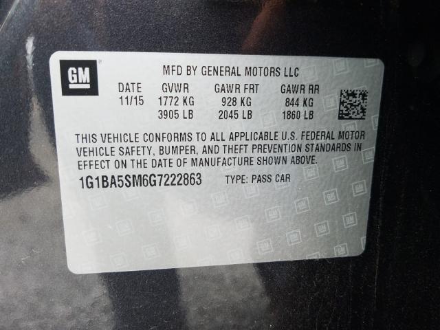 Photo 9 VIN: 1G1BA5SM6G7222863 - CHEVROLET CRUZE L 