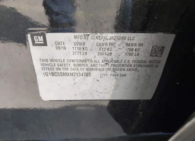 Photo 8 VIN: 1G1BC55MXH7134720 - CHEVROLET CRUZE 