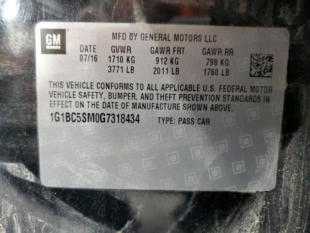 Photo 11 VIN: 1G1BC5SM0G7318434 - CHEVROLET CRUZE LS 