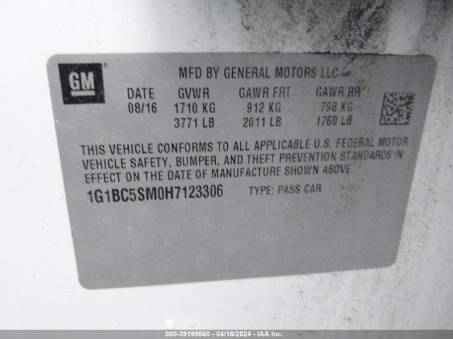 Photo 8 VIN: 1G1BC5SM0H7123306 - CHEVROLET CRUZE 