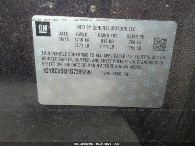 Photo 8 VIN: 1G1BC5SM1G7286299 - CHEVROLET CRUZE 