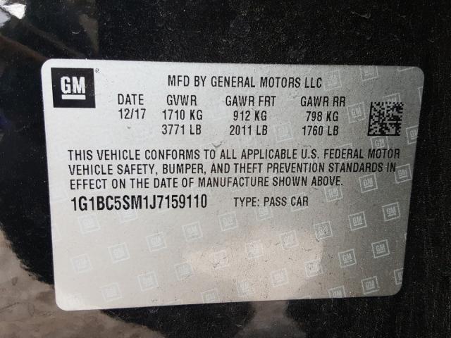 Photo 9 VIN: 1G1BC5SM1J7159110 - CHEVROLET CRUZE LS 