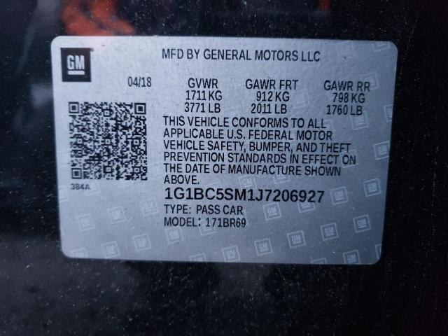 Photo 11 VIN: 1G1BC5SM1J7206927 - CHEVROLET CRUZE 