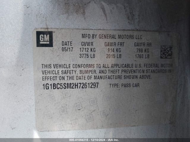 Photo 8 VIN: 1G1BC5SM2H7261297 - CHEVROLET CRUZE 