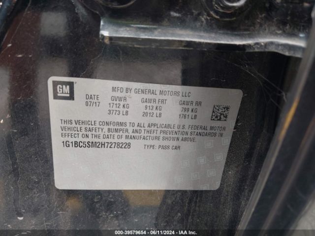 Photo 8 VIN: 1G1BC5SM2H7278228 - CHEVROLET CRUZE 