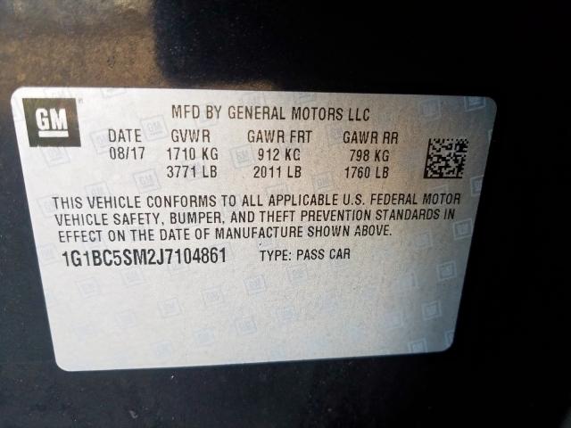 Photo 9 VIN: 1G1BC5SM2J7104861 - CHEVROLET CRUZE LS 