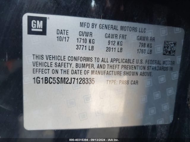 Photo 8 VIN: 1G1BC5SM2J7128335 - CHEVROLET CRUZE 