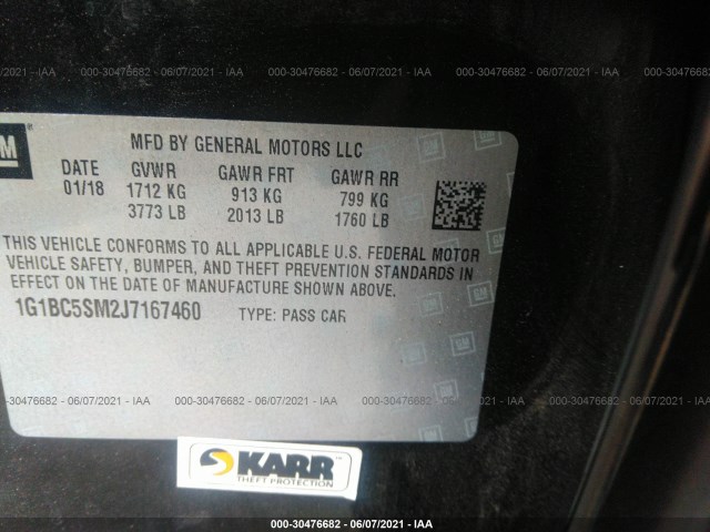 Photo 8 VIN: 1G1BC5SM2J7167460 - CHEVROLET CRUZE 