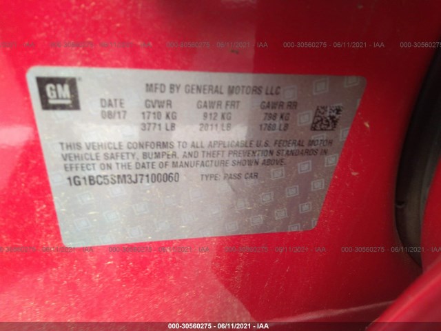 Photo 8 VIN: 1G1BC5SM3J7100060 - CHEVROLET CRUZE 