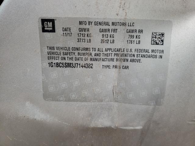 Photo 9 VIN: 1G1BC5SM3J7144382 - CHEVROLET CRUZE LS 