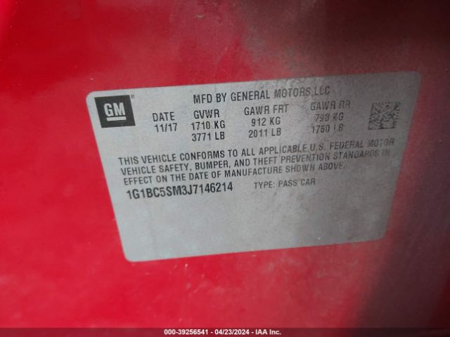 Photo 8 VIN: 1G1BC5SM3J7146214 - CHEVROLET CRUZE 