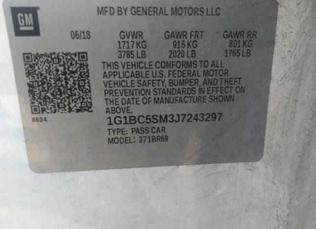 Photo 8 VIN: 1G1BC5SM3J7243297 - CHEVROLET CRUZE 