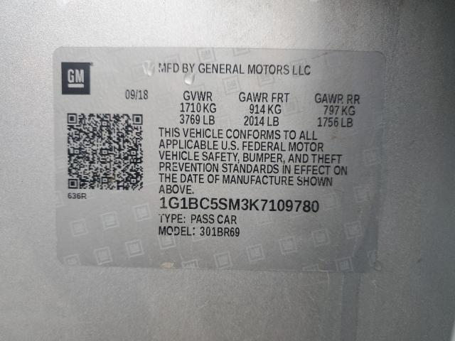 Photo 11 VIN: 1G1BC5SM3K7109780 - CHEVROLET CRUZE LS 