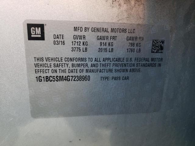 Photo 11 VIN: 1G1BC5SM4G7238960 - CHEVROLET CRUZE LS 