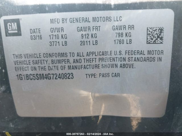 Photo 8 VIN: 1G1BC5SM4G7240823 - CHEVROLET CRUZE 