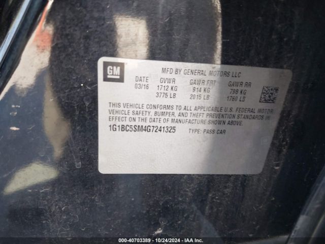 Photo 8 VIN: 1G1BC5SM4G7241325 - CHEVROLET CRUZE 