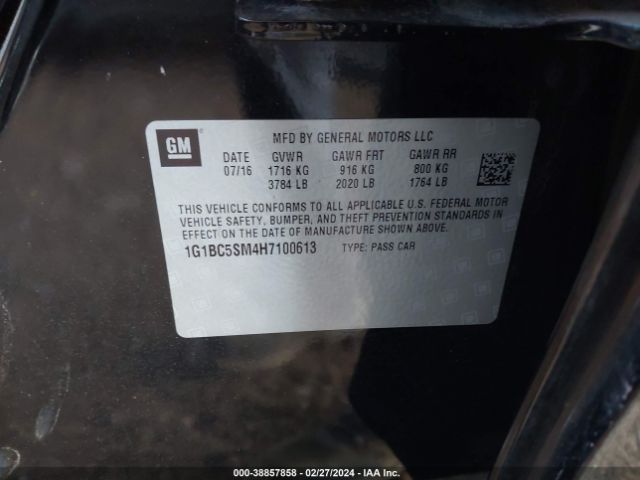 Photo 8 VIN: 1G1BC5SM4H7100613 - CHEVROLET CRUZE 