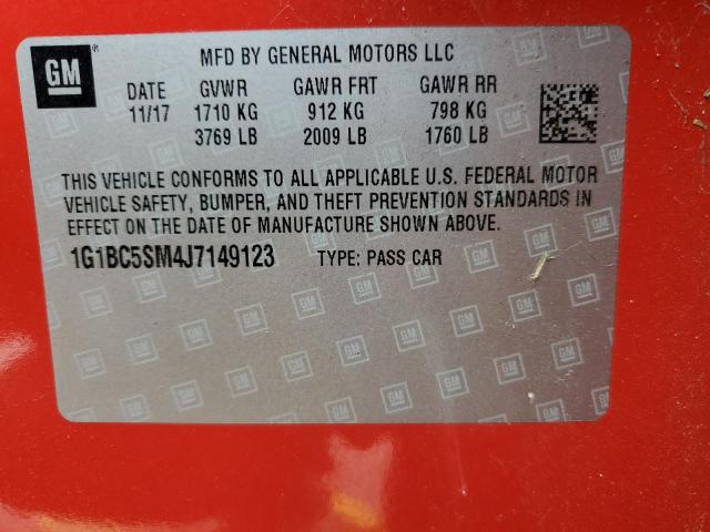 Photo 11 VIN: 1G1BC5SM4J7149123 - CHEVROLET CRUZE 