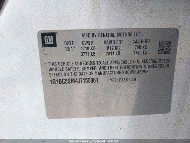 Photo 8 VIN: 1G1BC5SM4J7155861 - CHEVROLET CRUZE 