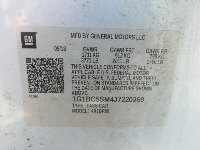 Photo 9 VIN: 1G1BC5SM4J7220269 - CHEVROLET CRUZE LS 