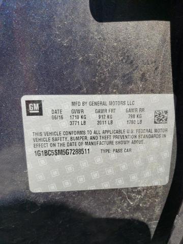 Photo 11 VIN: 1G1BC5SM5G7288511 - CHEVROLET CRUZE 